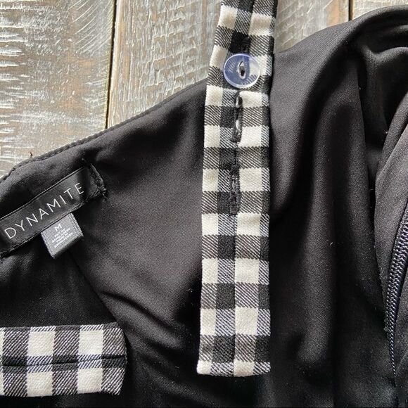 Dynamite-gingham Black & White Crop Tank Top (Size:Small) - Picture 10 of 12